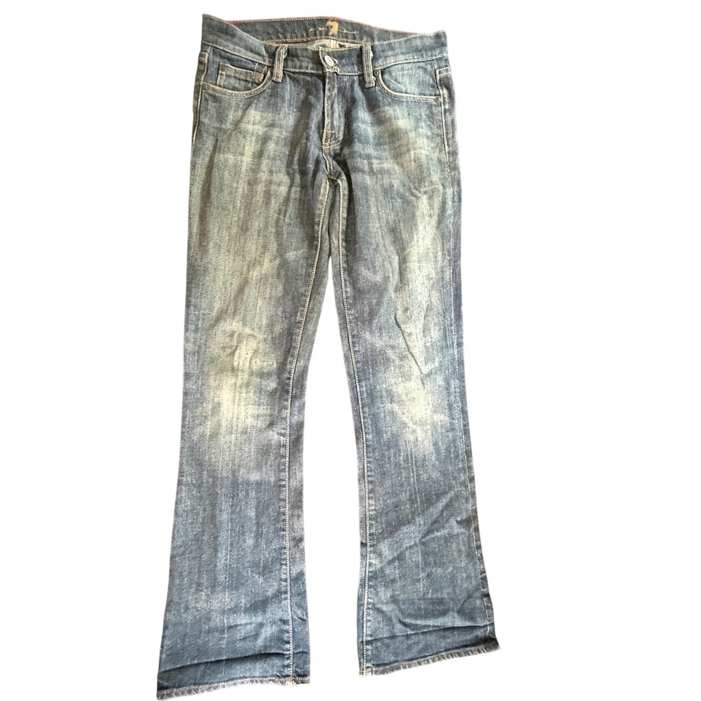 7 For All Mankind Womens Bootcut Jeans Size 25 Blue Denim U075B080U-080U